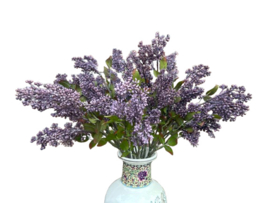 Kunsttak Sering paars in knop - Kunstbloem op steel 60 cm