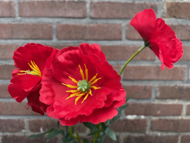 Kunstbloemen klaprozen/klaproos hoogte 46 cm