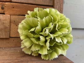 Kunstbloemen anjers groen diameter 9 cm