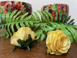 Kunstbloemen rozen in de knop geel, hoogte 5 cm, diameter 6 cm