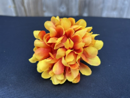 Kunstbloemen chrysanten oranje/rood, diameter 10 cm
