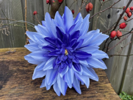 Kunstbloemen dahlia blauw diameter 20 cm