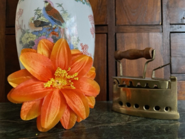 Kunstbloemen dahlia oranje diameter 12 cm