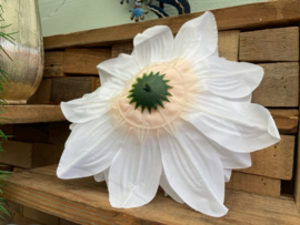 Kunstbloemen dahlia wit zonder steel, diameter 22 cm