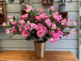 Kunstbloemen lisianthus roze hoogte 65 cm
