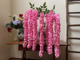 Kunstbloemen takken goudenregen roze lengte 3x58 cm