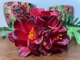Kunstbloemen amaryllis rood 3x10 cm