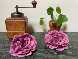 Kunstbloemen zonder steel pioenrozen herfst paars diameter 12 cm