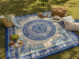 Indiase Mandala Sprei - Blauw/Beige Boho Olifant 210x240 cm
