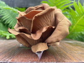 Kunstbloemen roos bruin, diameter 11 cm