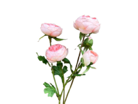 Kunstbloem Lichtroze Ranonkel op steel 62 cm