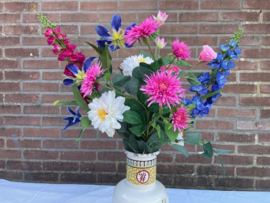 Mix plukboeket kunstbloemen verschillende soorten en kleuren