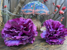 Kunstbloemen anjers paars diameter diameter 9 cm