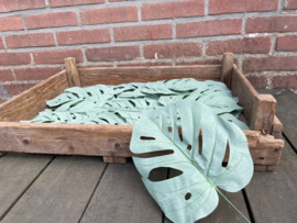 Kunstblad monstera (gatenblad plant) mat groen 40 cm