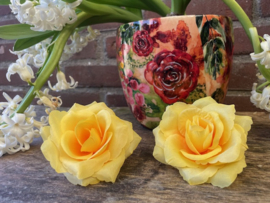 Kunstbloemen rozen geel diameter 8.5 cm