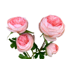 Kunstbloem Lichtroze Ranonkel op steel 62 cm