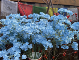 Kunstbloemen boterbloem blauw hoogte 60 cm