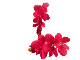 Kunstbloemen fresia rood, steel 14 cm, 6 bloemen