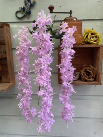 Kunstbloemen takken goudenregen zachte lila kleur 55 cm
