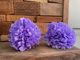 Kunstbloemen anjers lila, diameter 9 cm