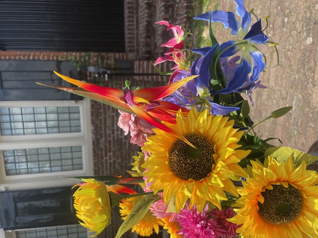 Kunstbloemen mix boeket groot "strelitzia"