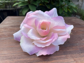 Kunstbloemen Franse rozen roze/paars, diameter 12 cm