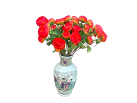 Kunstbloem donkerroze Ranonkel op steel 62 cm