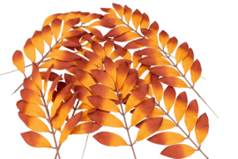 Kunsttakken met 11 rood oranje kunstbladeren hoogte 46 cm