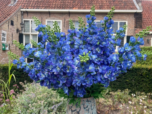 Kunstbloemen Violier kobalt blauw hoogte 74 cm