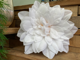 Kunstbloemen dahlia wit zonder steel, diameter 22 cm