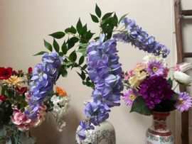 Kunstbloemen goudenregen paars, 3 bloemenslingers
