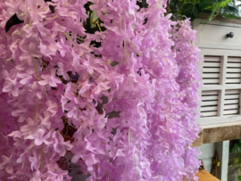 Kunstbloemen takken goudenregen zachte lila kleur 55 cm