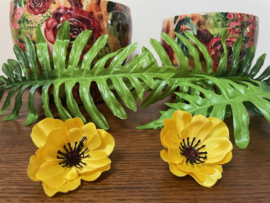 Kunstbloemen anemoon geel, diameter 6 cm