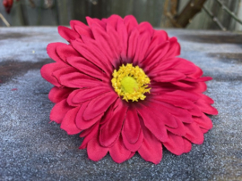 Kunstbloemen gerbera rood, diameter 12 cm