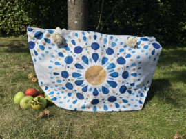 Ibiza Strandtas & Shopper – Mandala Wit/Blauw (38 x 57 cm)
