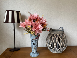 Kunstbloemen boeket dahlia's oud roze 35 cm