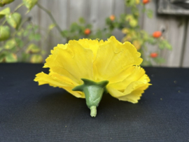 Kunstbloemen Franse rozen geel, diameter 12 cm