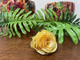 Kunstbloemen rozen in de knop geel, hoogte 5 cm, diameter 6 cm