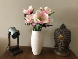 Kunstbloemen, boeket magnolia's creme/roze 54 cm
