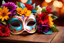 bloemen masker carnaval/vasteloavend