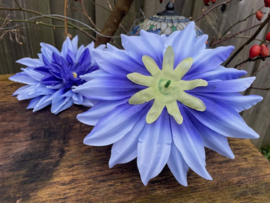 Kunstbloemen dahlia blauw diameter 20 cm