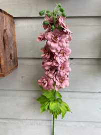 Zijde kunstbloemen delphinium oud roze hoogte 80 cm