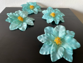 Kunstbloemen clematis turquoise diameter 12 cm