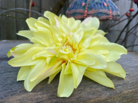 Kunstbloemen dahlia geel, diameter 15 cm