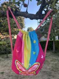 Kinder Handdoek & Rugzak roze – 2-in-1 Vlinder