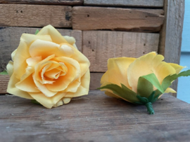 Kunstbloemen roosjes oranje diameter 7 cm