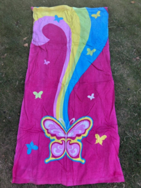 Kinder Handdoek & Rugzak roze – 2-in-1 Vlinder