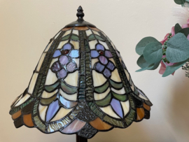 Tiffany tafellamp gekleurde bloemen hoogte 48 cm