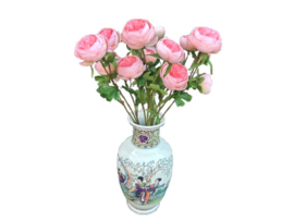 Kunstbloem Lichtroze Ranonkel op steel 62 cm