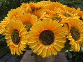 Kunstbloemen zonnebloemen met steel hoogte 42 cm